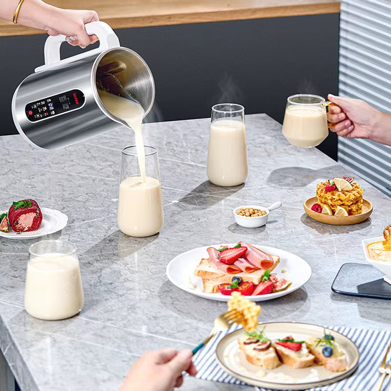 110V/220V Soy Milk Maker 1.2L Filter-Free High Speed Wall Breaking Machine with High Temperature Cleaning Soy Milk Machine