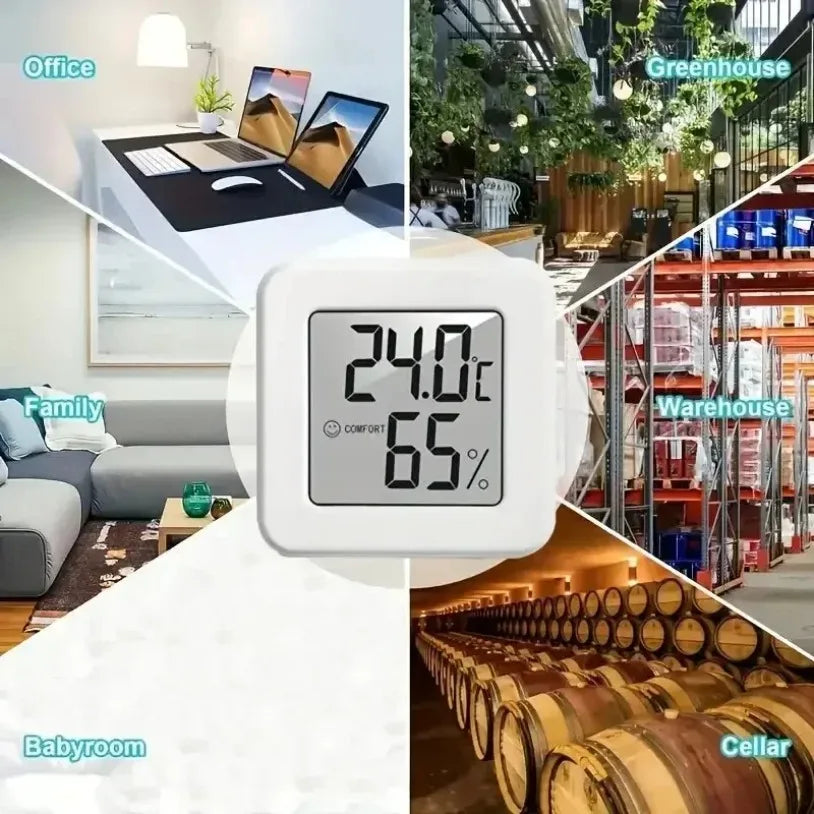 Digital Clock, Temperature (C / F), and Relative-Humidity (%RH), Automatic Monitoring, Large LCD Screen, Adjustable (offset calibration with NIST standard reference)