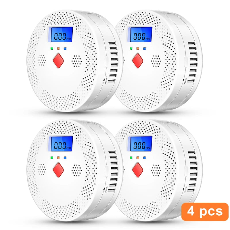 Tuya Wifi Smart Carbon Monoxide Detector Alarm, 85Db Sound Warning, LCD Digital Display, Indoor Real-Time CO Monitor for home, office and factory