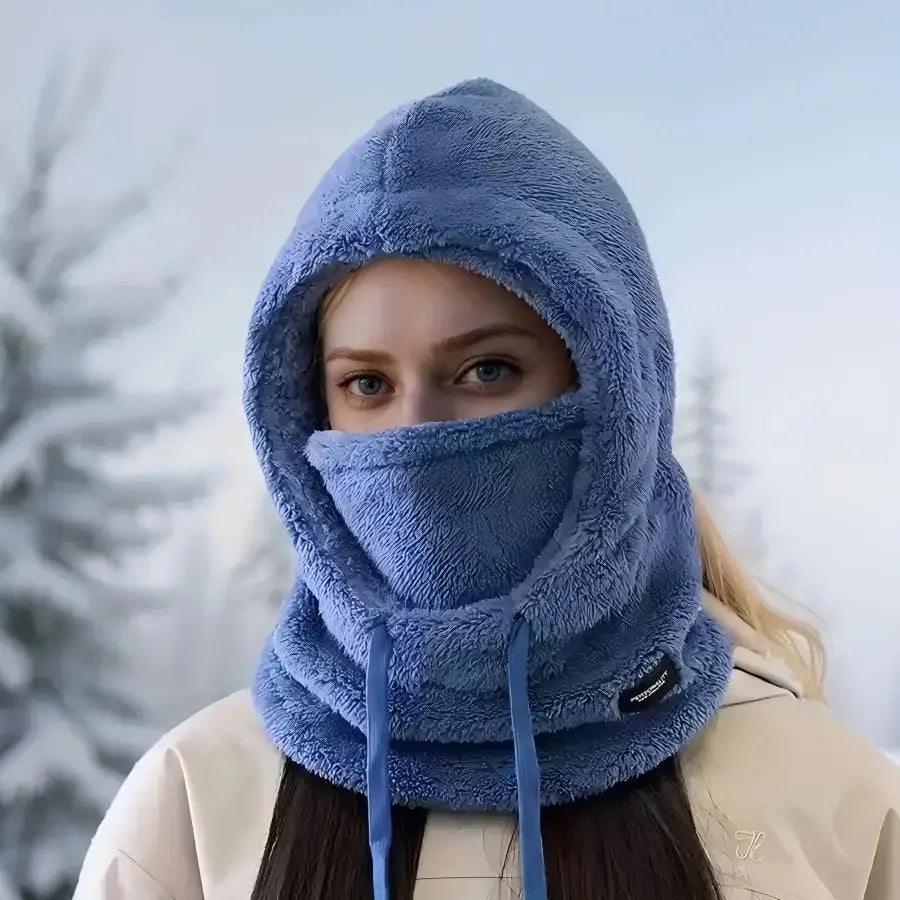 Adjustable Winter Balaclava Hat with Sherpa Hood and Windproof Ski Face Cover for Men and Women