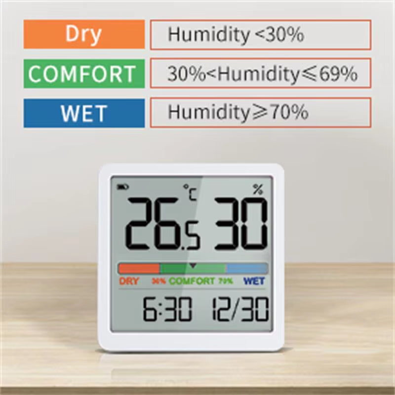 Indoor Temperature Humidity Meter Home LCD Digital Thermometer Hygrometer Sensor Gauge Weather Station Smart Monitor