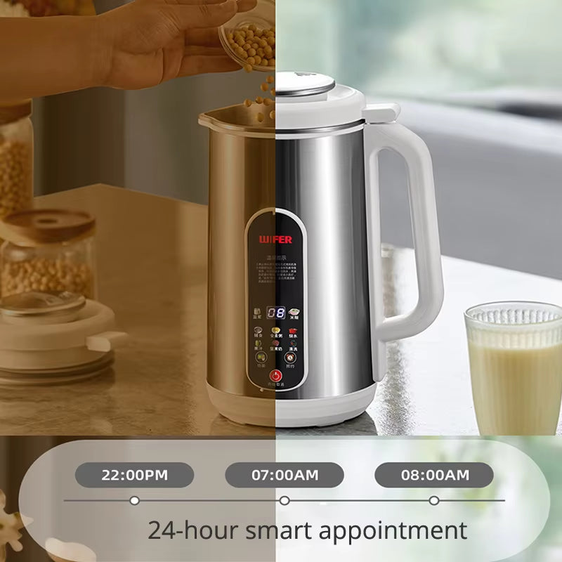 110V/220V Soy Milk Maker 1.2L Filter-Free High Speed Wall Breaking Machine with High Temperature Cleaning Soy Milk Machine